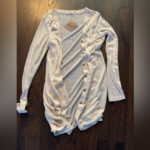 Cream Button-Up Cardigan